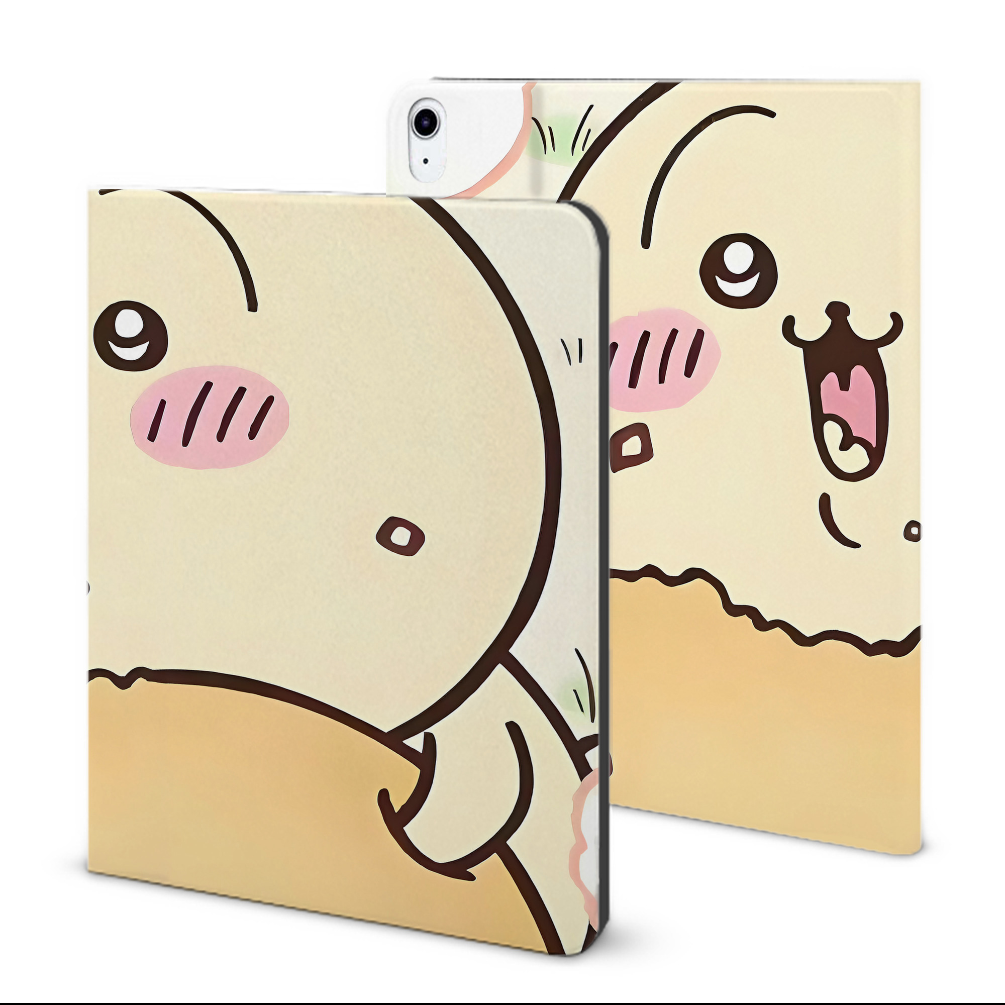（画像用） ちいかわ Chii-kawa IPad ケース ブック型 PUレザー TPU 耐衝撃 軽量 薄型 ペン収納なし 全面保護 IPad 各モデル対応